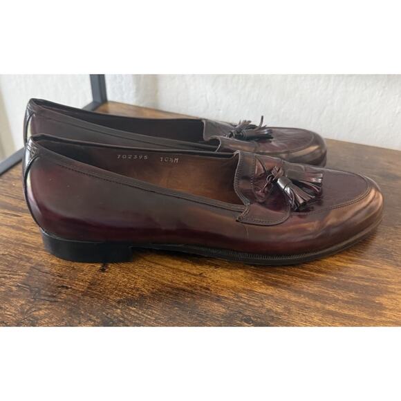 B.O.Q. Men’s 10.5 Penny Loafers Burgundy Leather Made in Italy Tassels Shoes main image 8